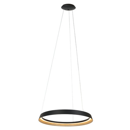 Steinhauer Modern Industrieel hanglamp Ringlux 60 cm zwart goud