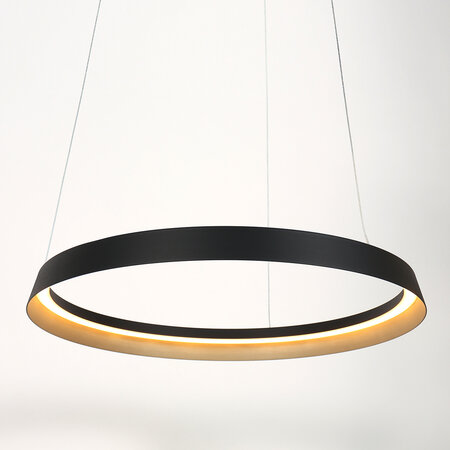 Steinhauer Modern Industrieel hanglamp Ringlux 60 cm zwart goud