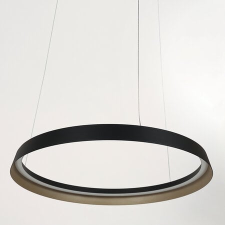 Steinhauer Modern Industrieel hanglamp Ringlux 60 cm zwart goud