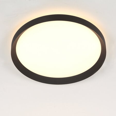 Steinhauer Modern Scandinavisch plafondlamp Flady Ø50 cm zwart