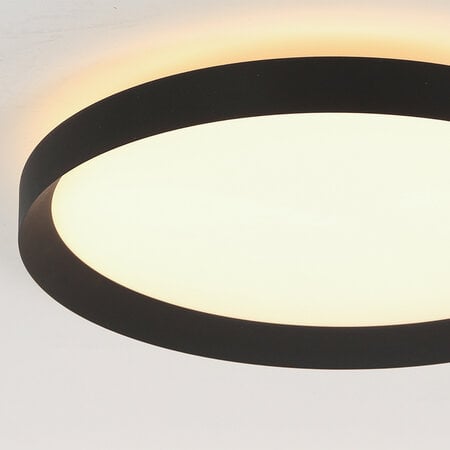 Steinhauer Modern Scandinavisch plafondlamp Flady Ø50 cm zwart