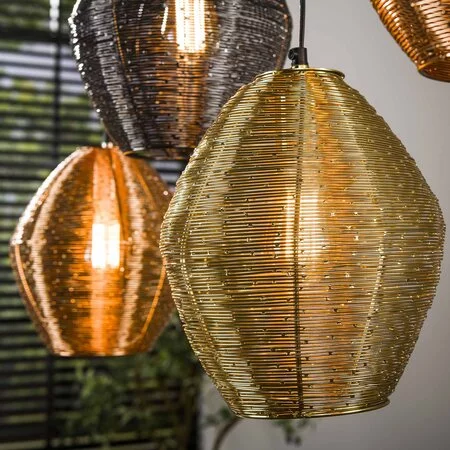 BelaLuz Moderne hanglamp Corvo 5-lichts mixed color