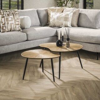 Salontafel Taro 2-set niervormig brons metal