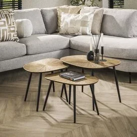 Salontafel Taro 3-set vierhoekig brons metal