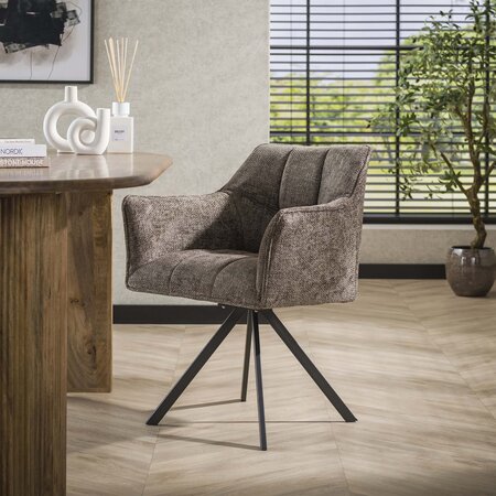 BelaLuz Moderne Scandinavische eetkamerstoel Turn Rich taupe