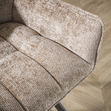 BelaLuz Moderne Scandinavische eetkamerstoel Turn Rich zandkleur