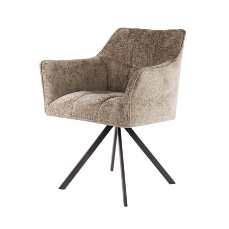 BelaLuz Moderne Scandinavisch eetkamerstoel Turn Hoven champagne