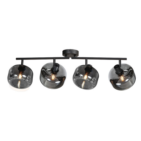 Steinhauer Modern industrieel opbouwspot Tenebris 4 lichts smoke