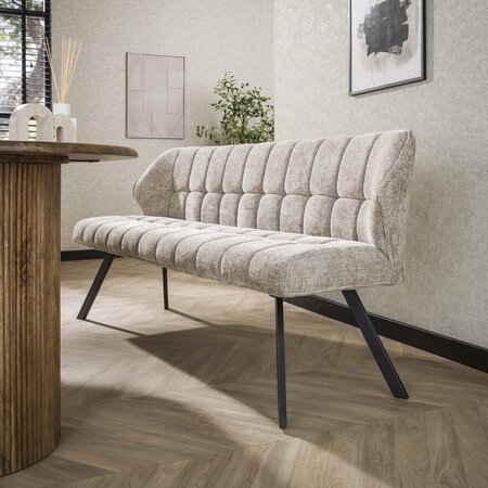 BelaLuz Modern Scandinavisch eetkamerbank Turn Hoven zandkleur