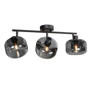 Steinhauer Modern Industriële opbouwspot Tenebris 3-lichts smoke