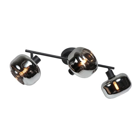 Steinhauer Modern Industriële opbouwspot Tenebris 3-lichts smoke