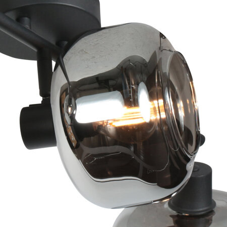Steinhauer Modern Industriële opbouwspot Tenebris 3-lichts smoke