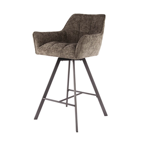 BelaLuz Moderne Scandinavische barstoel Turn draaibaar Hoven taupe