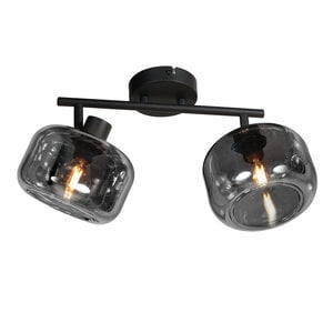 Steinhauer Modern Industrieel opbouwspot Tenebris 2-lichts smoke