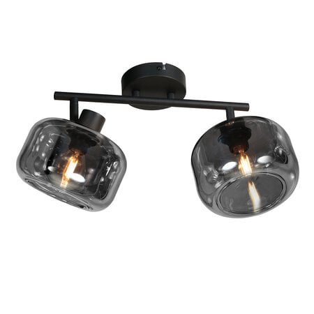 Steinhauer Modern Industrieel opbouwspot Tenebris 2-lichts smoke