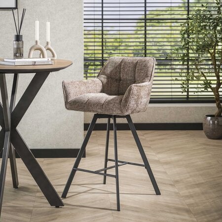 BelaLuz Modern Scandinavisch barstoel Turn Rich champagne