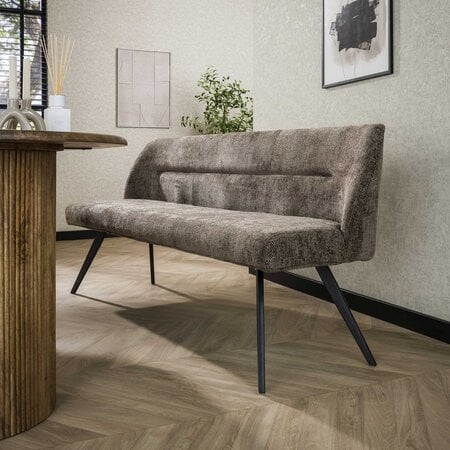BelaLuz Moderne Hotel Chique eetkamerbank Flow Rich taupe