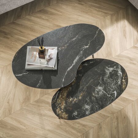 BelaLuz Modern Hotel Chique salontafel Polaris 2 set niervormig