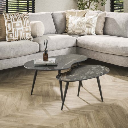 BelaLuz Modern Hotel Chique salontafel Polaris 2 set niervormig