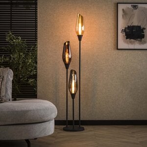 BelaLuz Design vloerlamp Sferra 3-lichts mixed glass