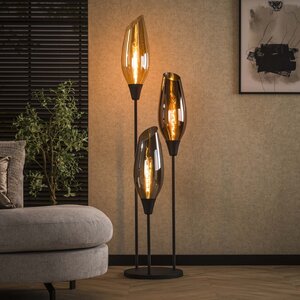 BelaLuz Design vloerlamp Sferra XL 3-lichts mixed glass