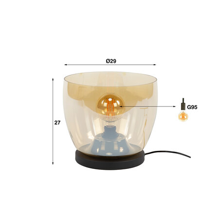 BelaLuz Moderne vloerlamp Dash Up L 1-lichts amber