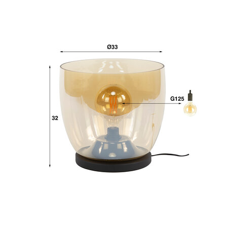 BelaLuz Moderne vloerlamp Dash Up XL 1-lichts amber