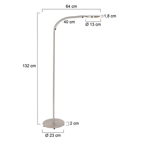 Steinhauer Modern Industriële vloerlamp Platu 1-lichts staal