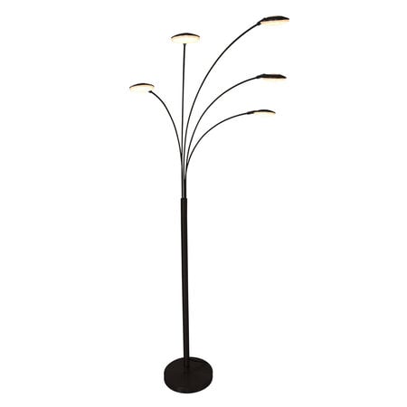 Steinhauer Design industrieel vloerlamp Synna 5-lichts zwart