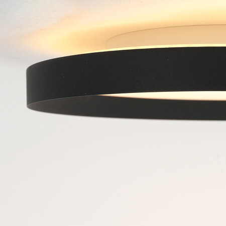 Steinhauer Modern Scandinavisch plafondlamp Flady Ø40 cm zwart
