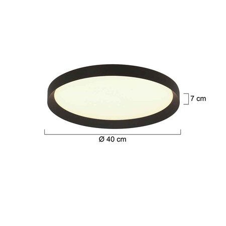 Steinhauer Modern Scandinavisch plafondlamp Flady Ø40 cm zwart