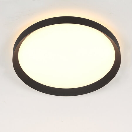 Steinhauer Modern Scandinavisch plafondlamp Flady Ø40 cm zwart