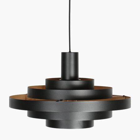 Steinhauer Retro hotel chique hanglamp Halo Cirque 1-lichts zwart goud