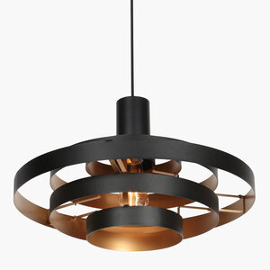 Steinhauer Retro hotel chique hanglamp Halo Cirque 1-lichts zwart goud