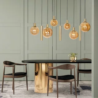 Hanglamp Bollique 9-lichts goud met kokers