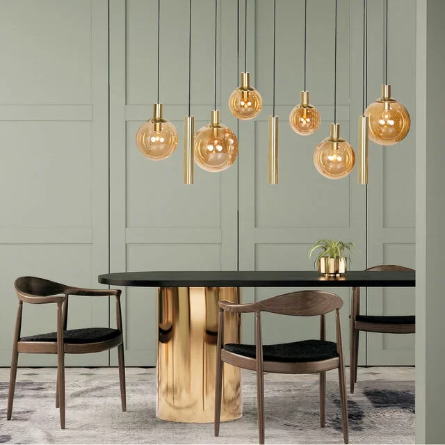 Hanglamp Bollique 9-lichts goud met kokers