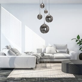 Hanglamp Bollique 5-lichts led glasbol smoke