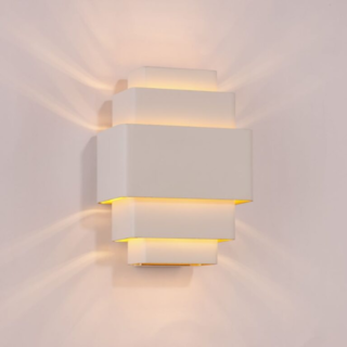 Wandlamp Layers 3-lichts wit goud