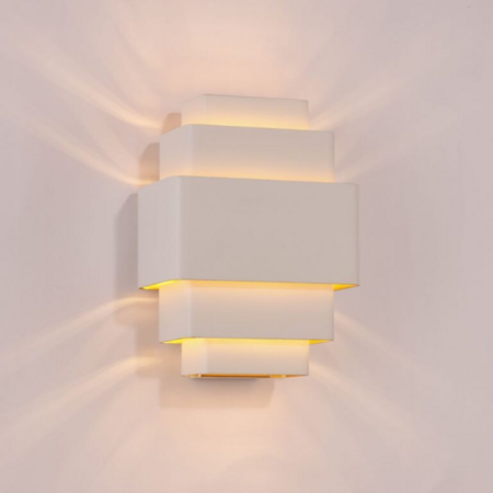 Artdelight Modern design wandlamp Layers 3-lichts wit goud