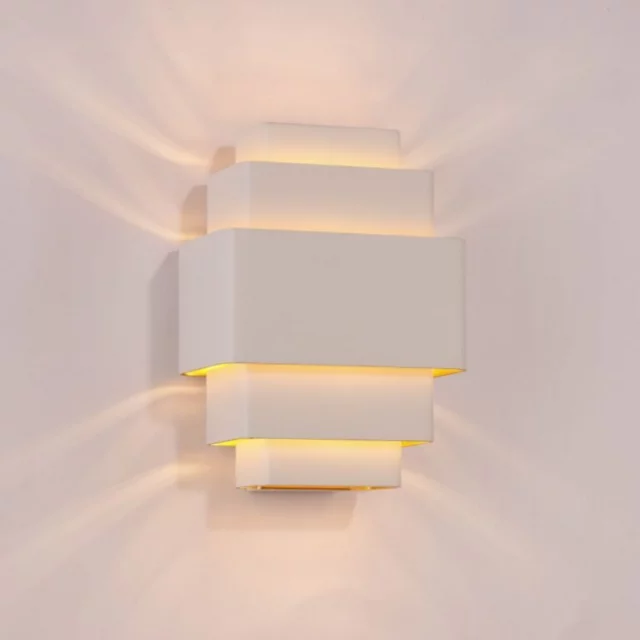Wandlamp Layers 3-lichts wit goud