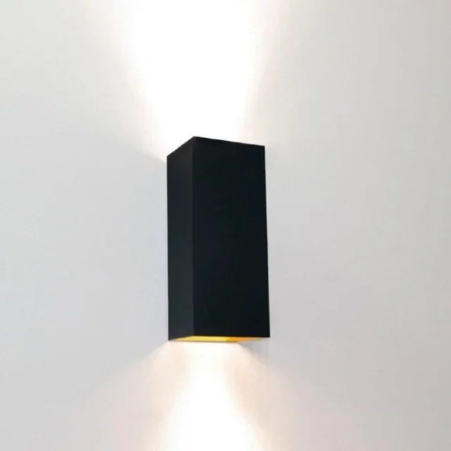 Wandlamp Dante 2-lichts zwart goud