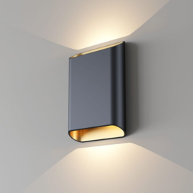 Wandlamp Diaz 2-lichts zwart goud