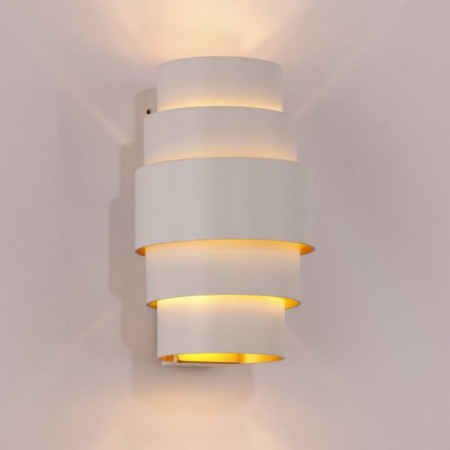 Artdelight Moderne Scandinavische wandlamp Rolls 2-lichts wit goud