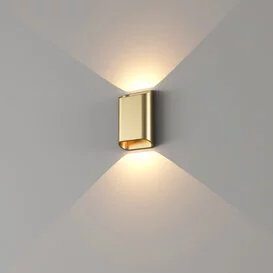 Wandlamp Diaz small 2-lichts goud geborsteld