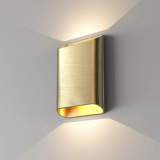 Wandlamp Diaz 2-lichts goud geborsteld