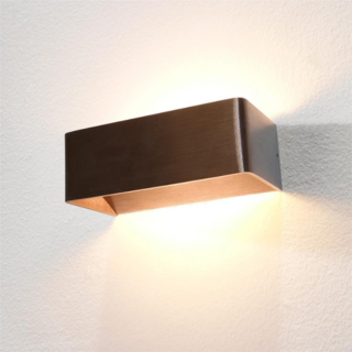 Wandlamp Mainz 2-lichts brons geborsteld