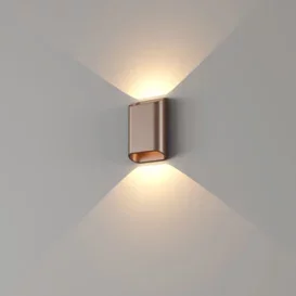 Wandlamp Diaz small 2-lichts brons geborsteld