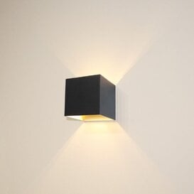 Wandlamp Gymm 1-lichts zwart goud