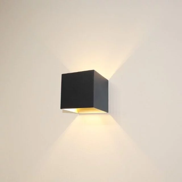 Wandlamp Gymm 1-lichts zwart goud