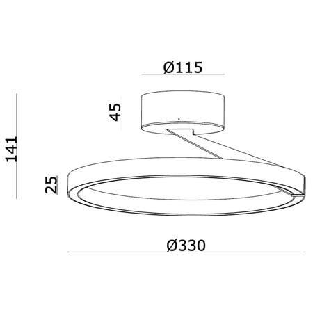 Artdelight Modern minimalistische plafondlamp Oregon 2-lichts zwart